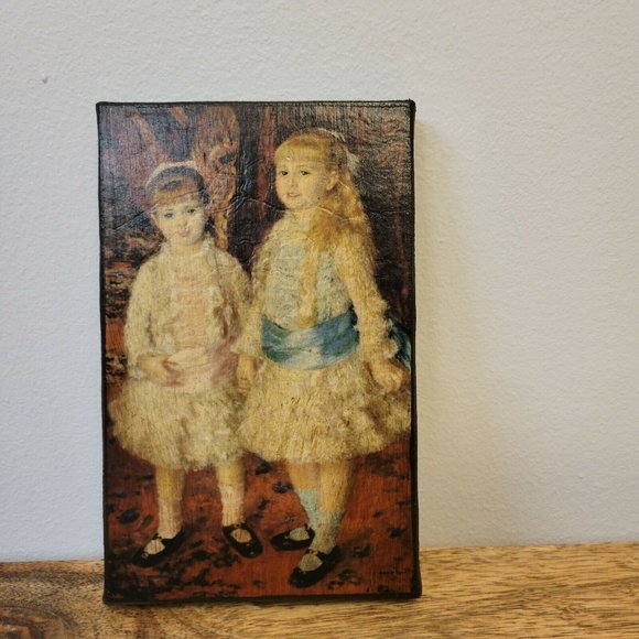 Vintage Oli Picture Two Girls Small Size - Picture 5 of 6